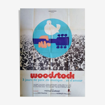 Vintage poster original 1970 woodstock jimi hendrix santana joe cocker joan baez concert 120x160
