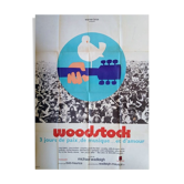 Vintage poster original 1970 woodstock jimi hendrix santana joe cocker joan baez concert 120x160