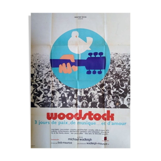 Vintage poster original 1970 woodstock jimi hendrix santana joe cocker joan baez concert 120x160