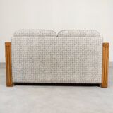 Sofa bamboo and rattan with graphic fabric