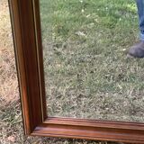 Large mirror with natural wood molding, gold fillet, beveled mirror, (La Gatvinière)