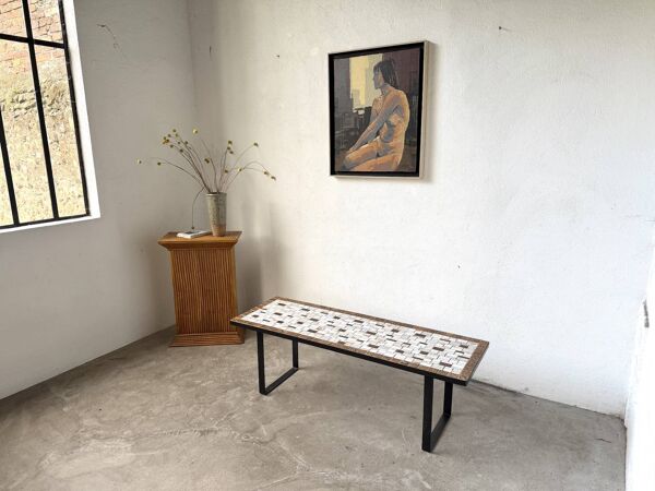 Table basse moderniste en céramique émaillée, circa 1960