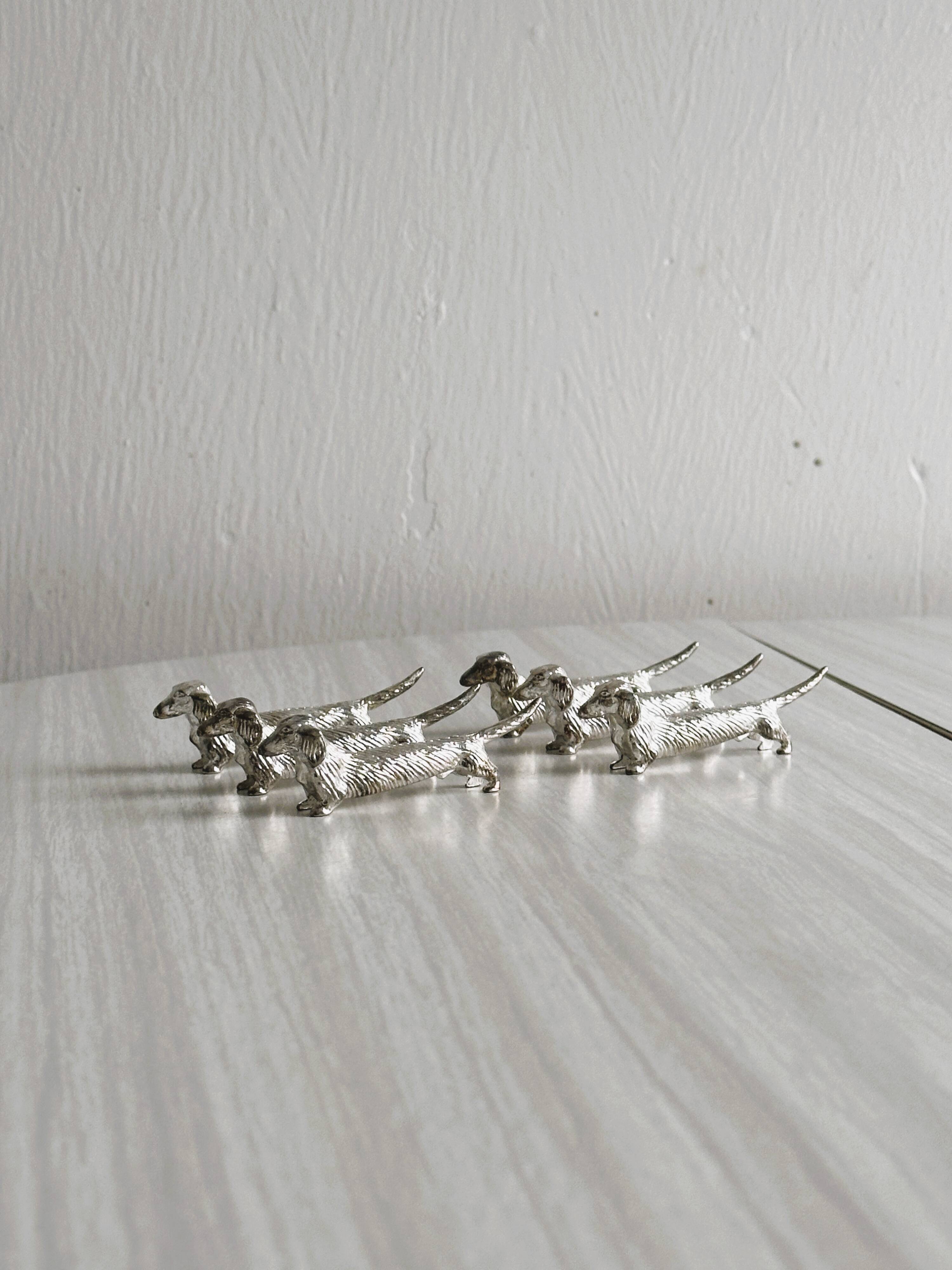 Set of 6 Dachshund Dog Knife Holders