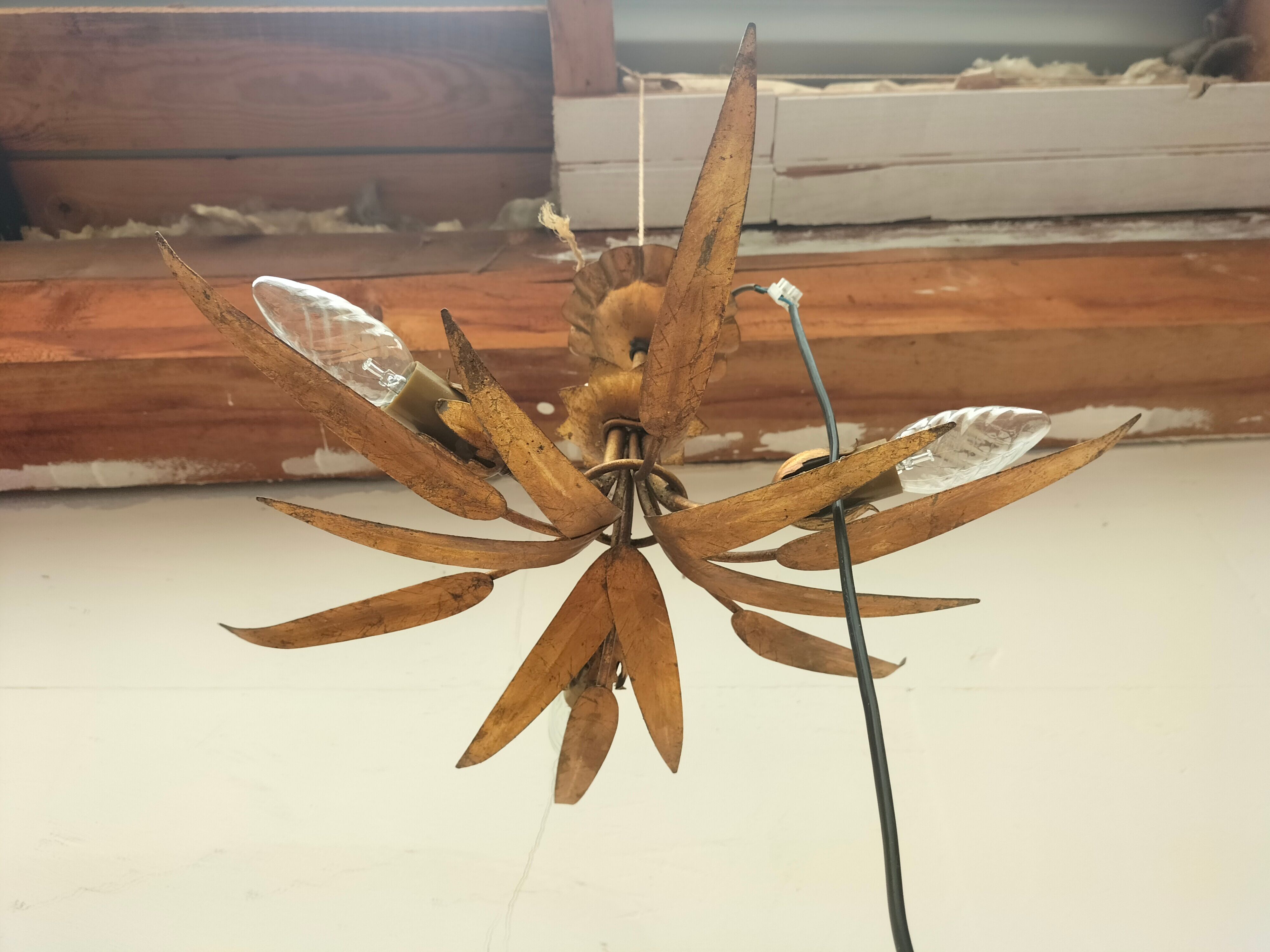 Golden leaf chandelier