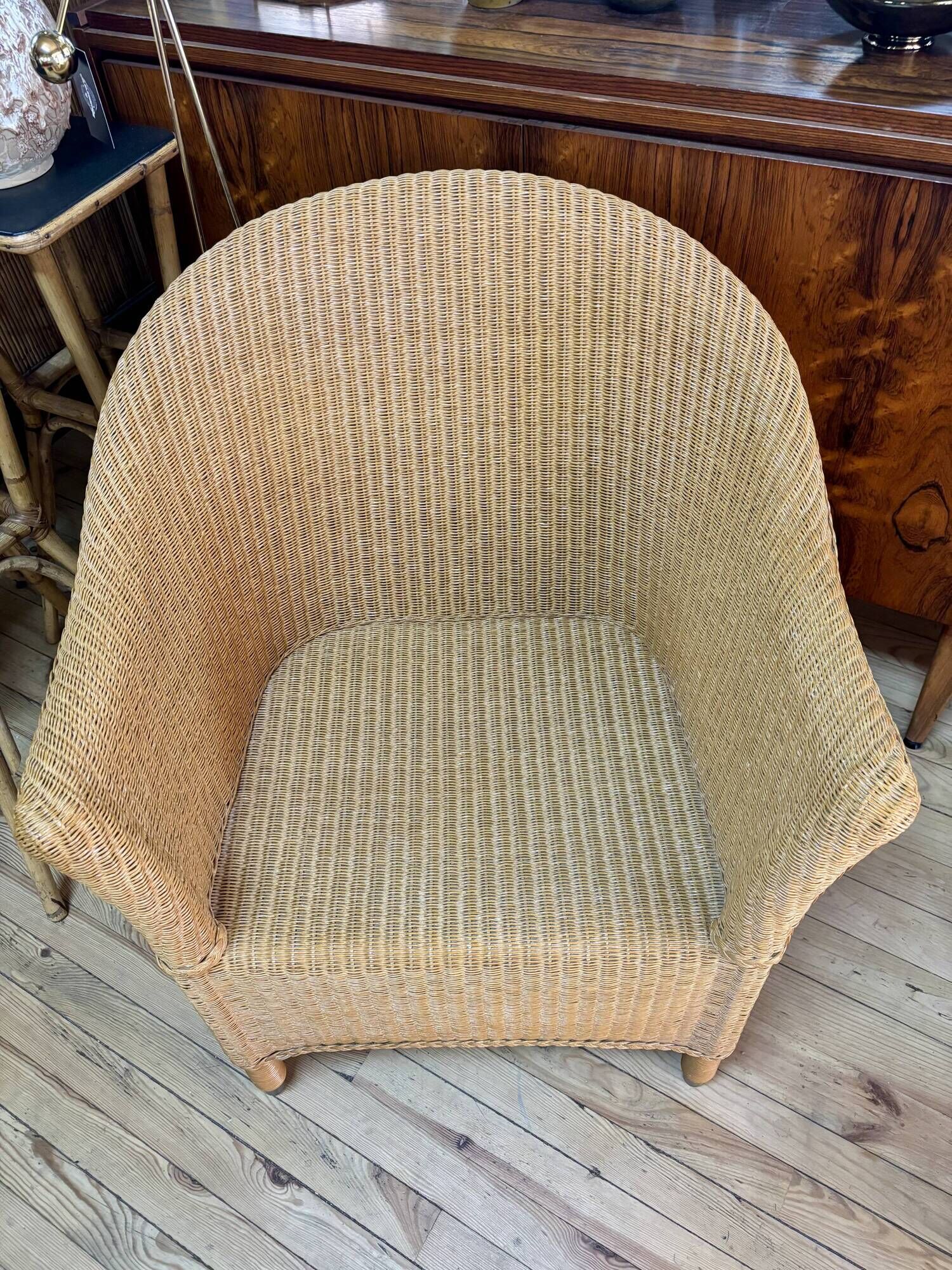 Fauteuil rotin Lloyd Loom 1980