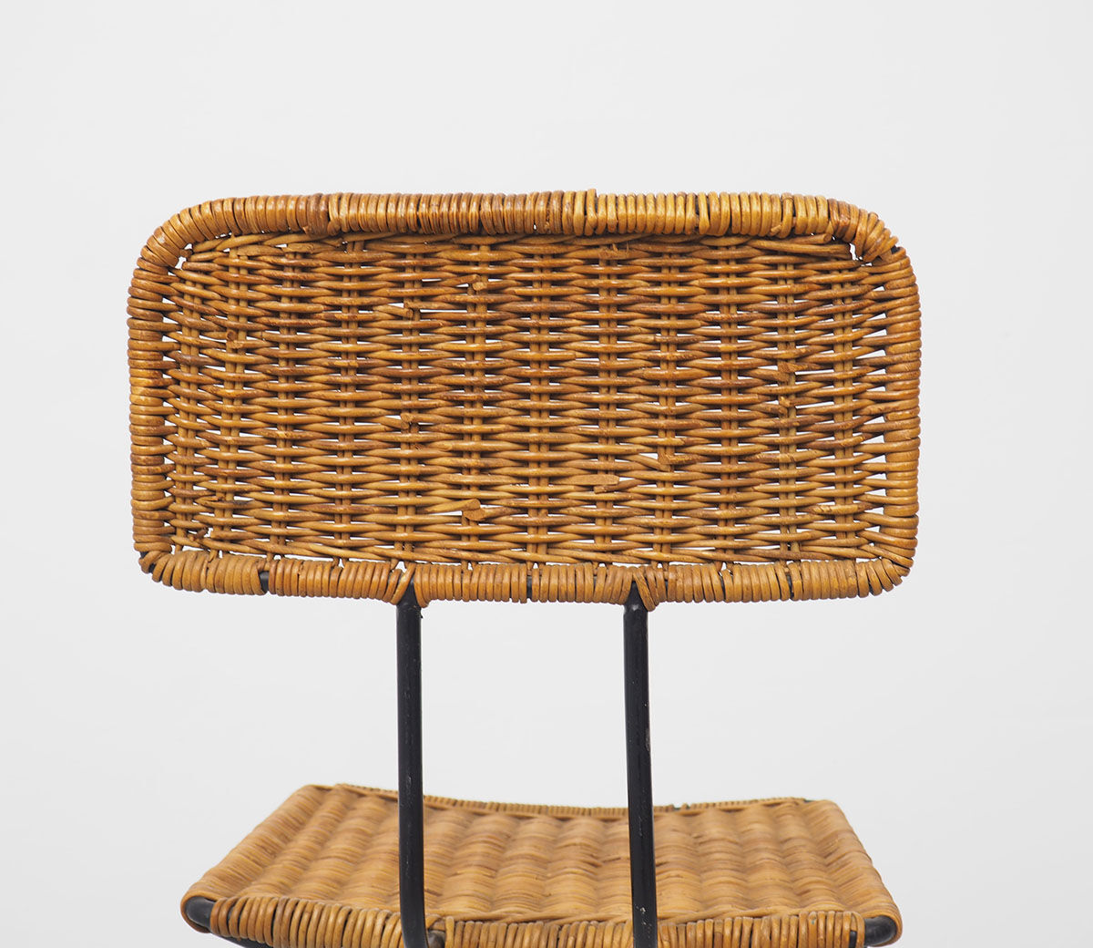 Rattan bar stool by Gian Franco Legler, 1950s