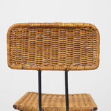 Rattan bar stool by Gian Franco Legler, 1950s