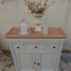 Small Louis Philippe style sideboard of beautiful craftsmanship, enhanced in storm gray.