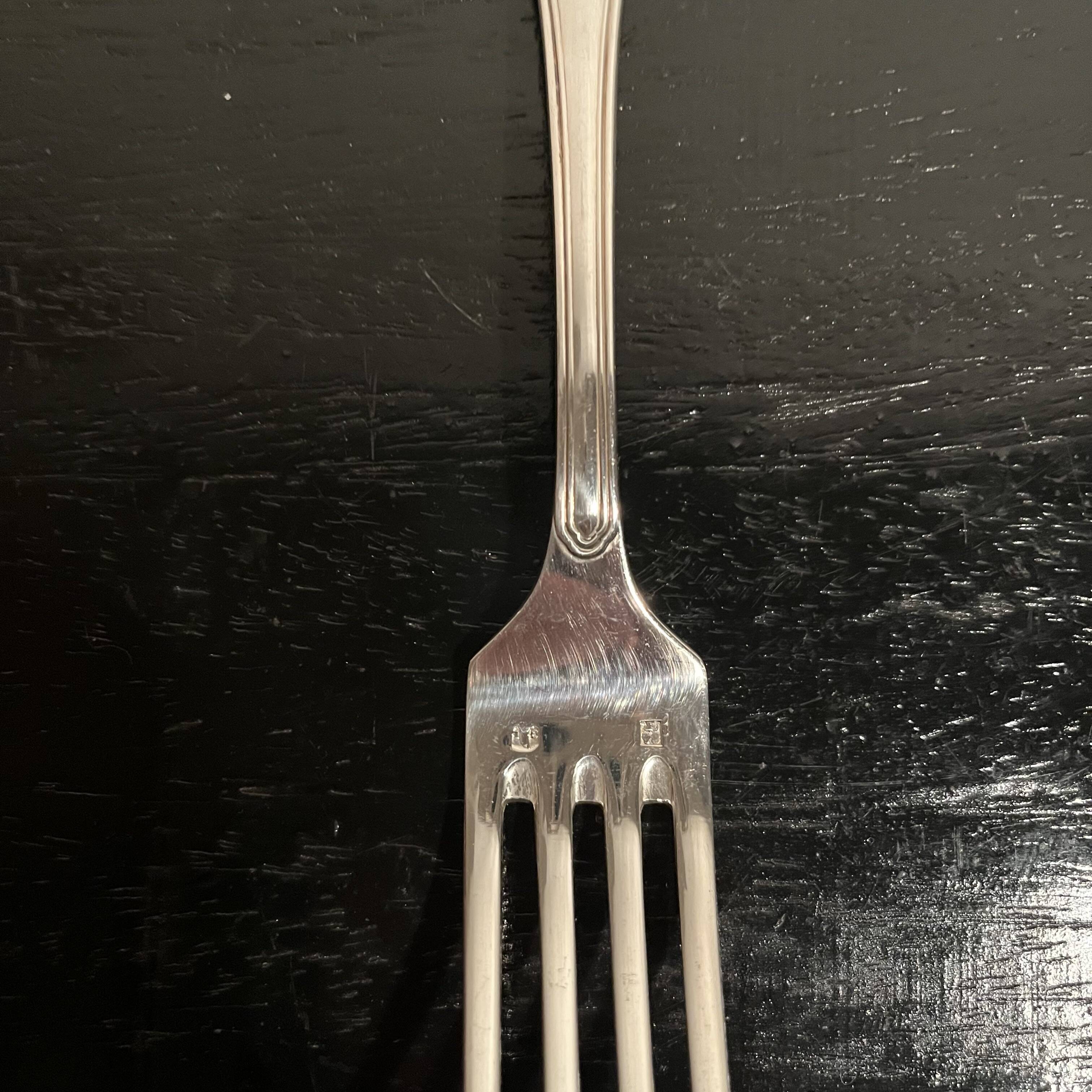 Silver-plated metal forks