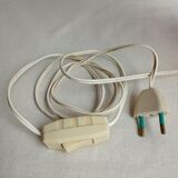 Orange lamp in vintage turned wood