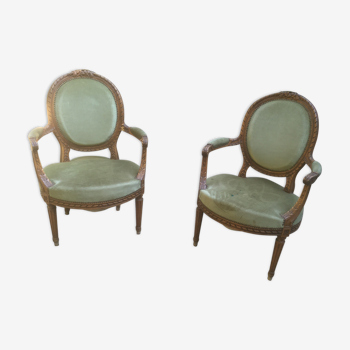 Lot de 2 fauteuils Louis XVI