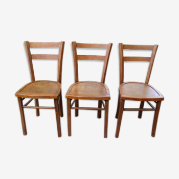 Lot of three old bistro chairs