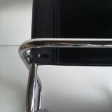 Leather and tube desk chair, Bahaus 1970