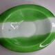 Plat décoratif ovale en pâte de verre, vert prairie et blanc, 45 cm