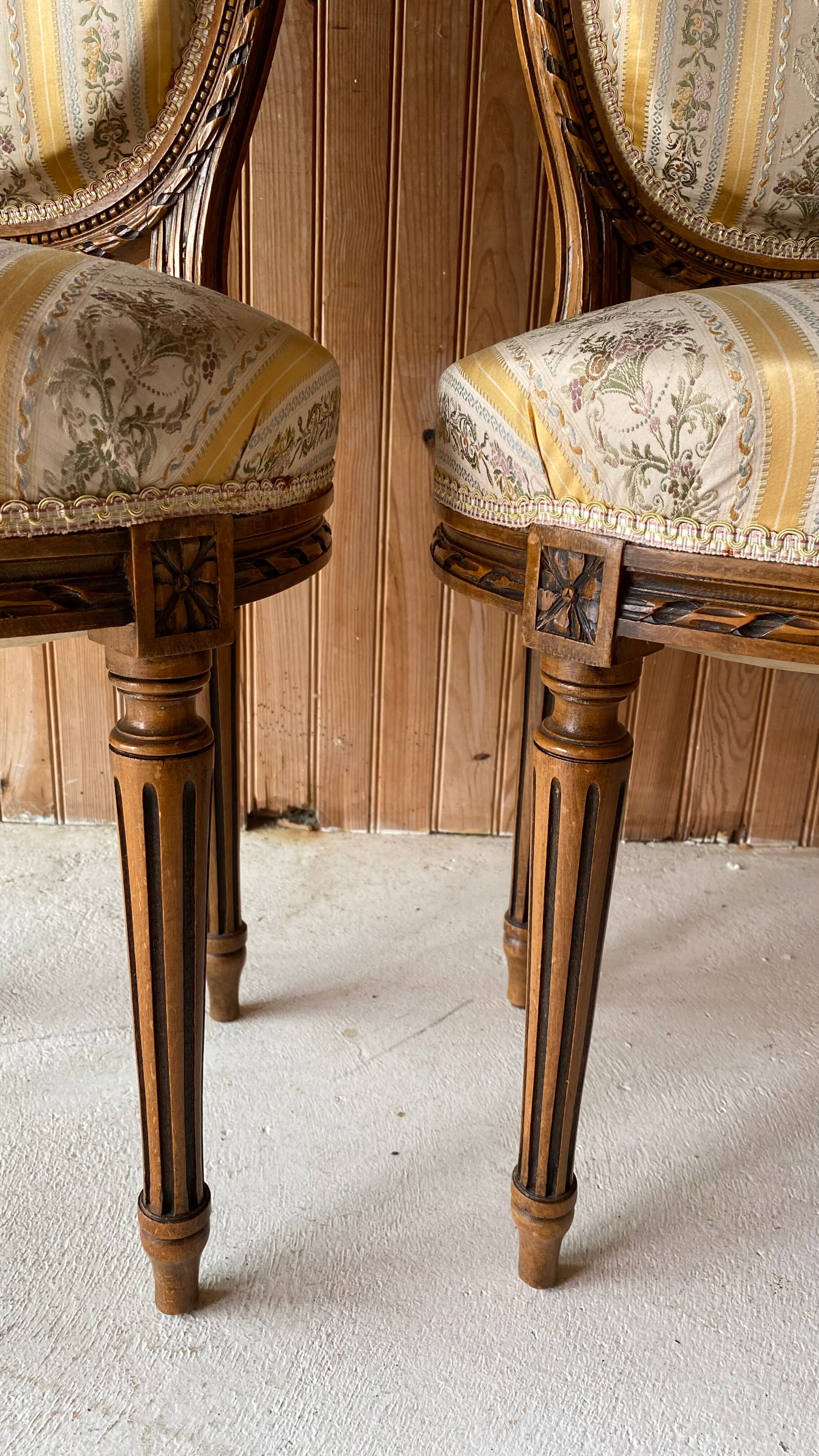 Salon soie et bois style Louis XV