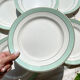 6 Badonviller flat plates in white, green and gold earthenware