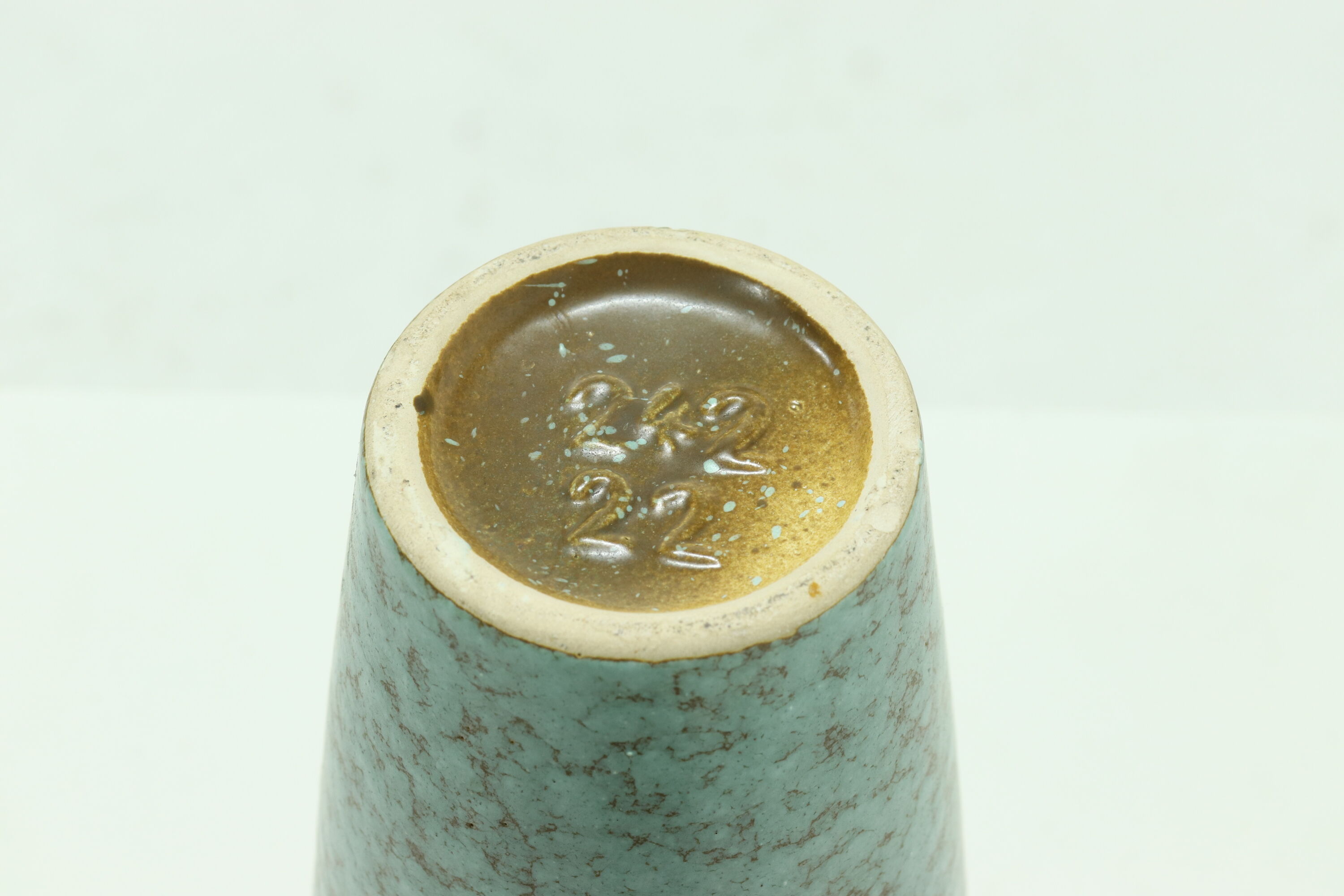 Mid century turquoise ceramic german vase 1960s