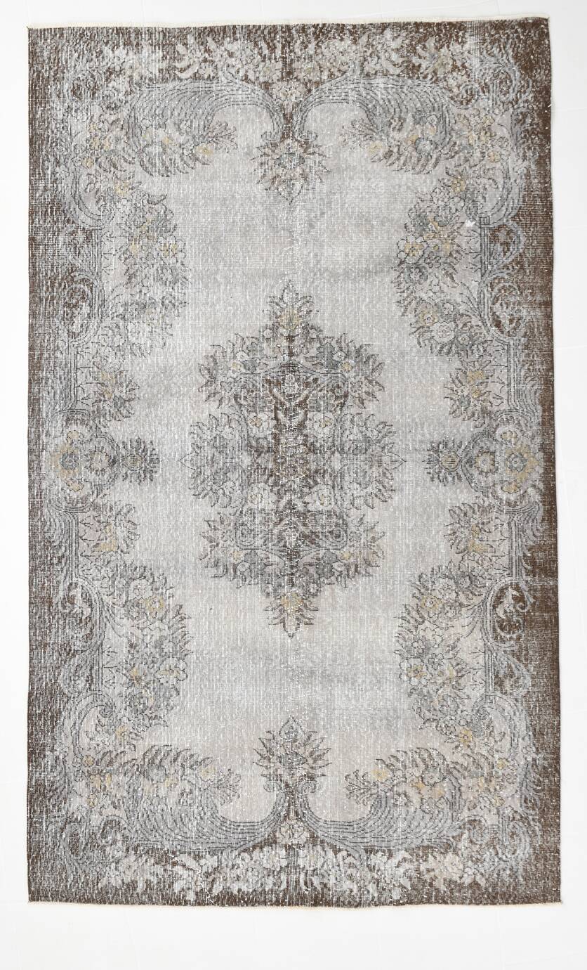 Gray & Brown Classic Turkish Rug, 176x294Cm