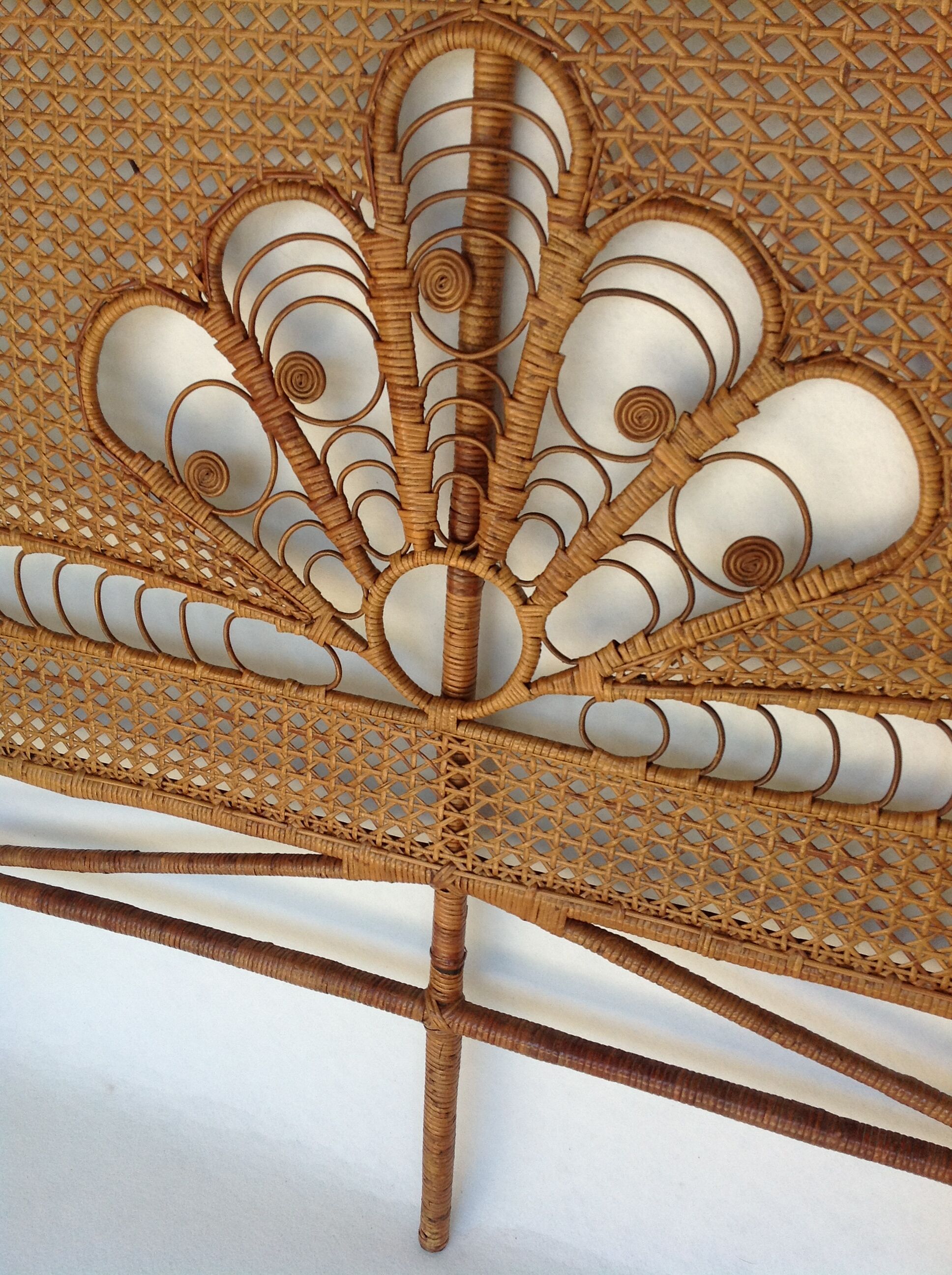 Vintage rattan bed head