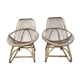 2 fauteuils en bambou et rotin