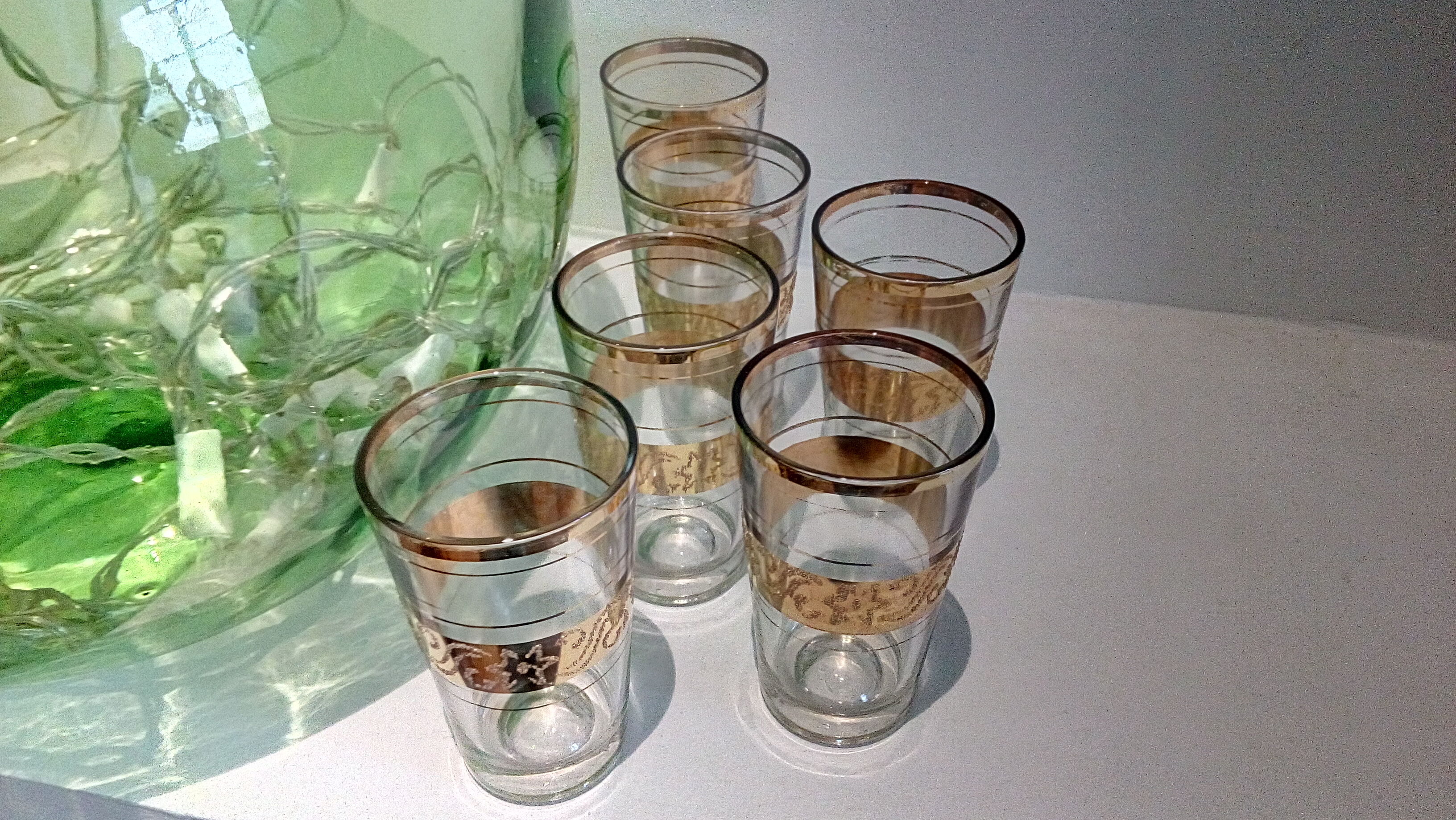 Set of 6 gold aperitif tea glasses - granita