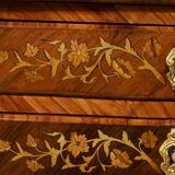 Bedside table in rosewood and palisander, Louis XV style – Late 19th century