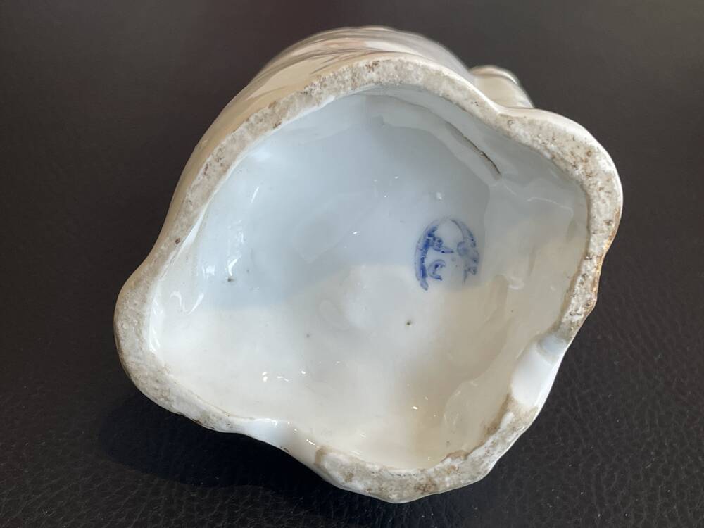 Porcelain baptismal font from paris, religious decoration, cult object.