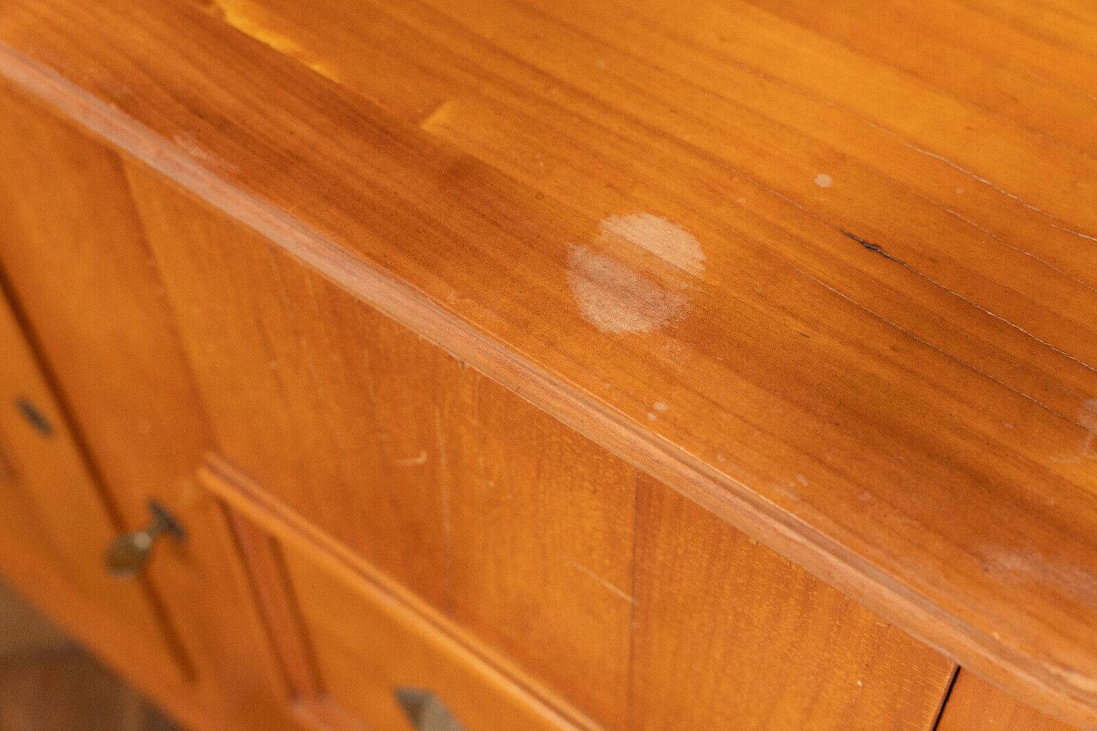 Sideboard from the 1940s two doors marquetry ornamented bronze