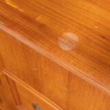 Sideboard from the 1940s two doors marquetry ornamented bronze