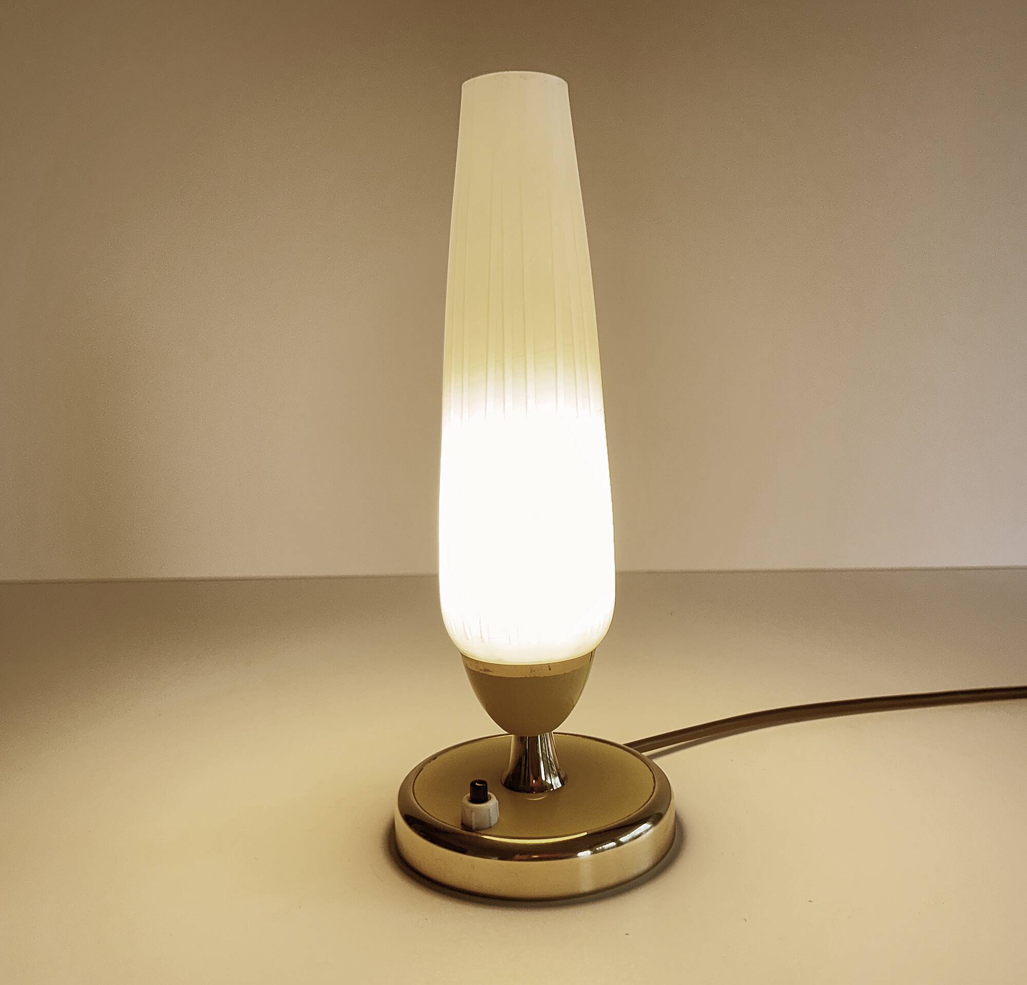 Vintage Lamp 50s Glass, Brass Glass, Yellow