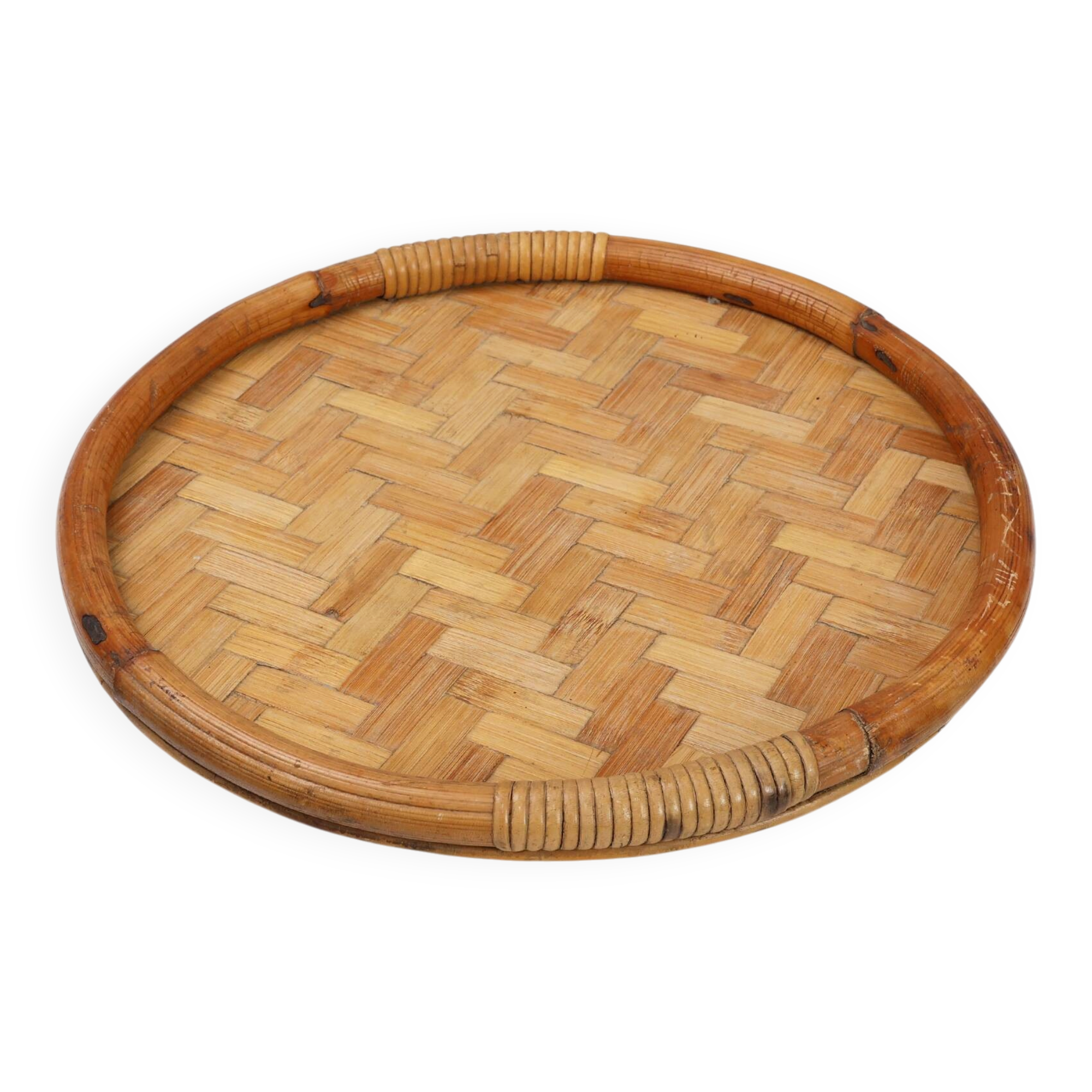 Mid-century bamboo serving tray, France 1960s