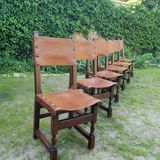 Series of 6 leather chairs 1970