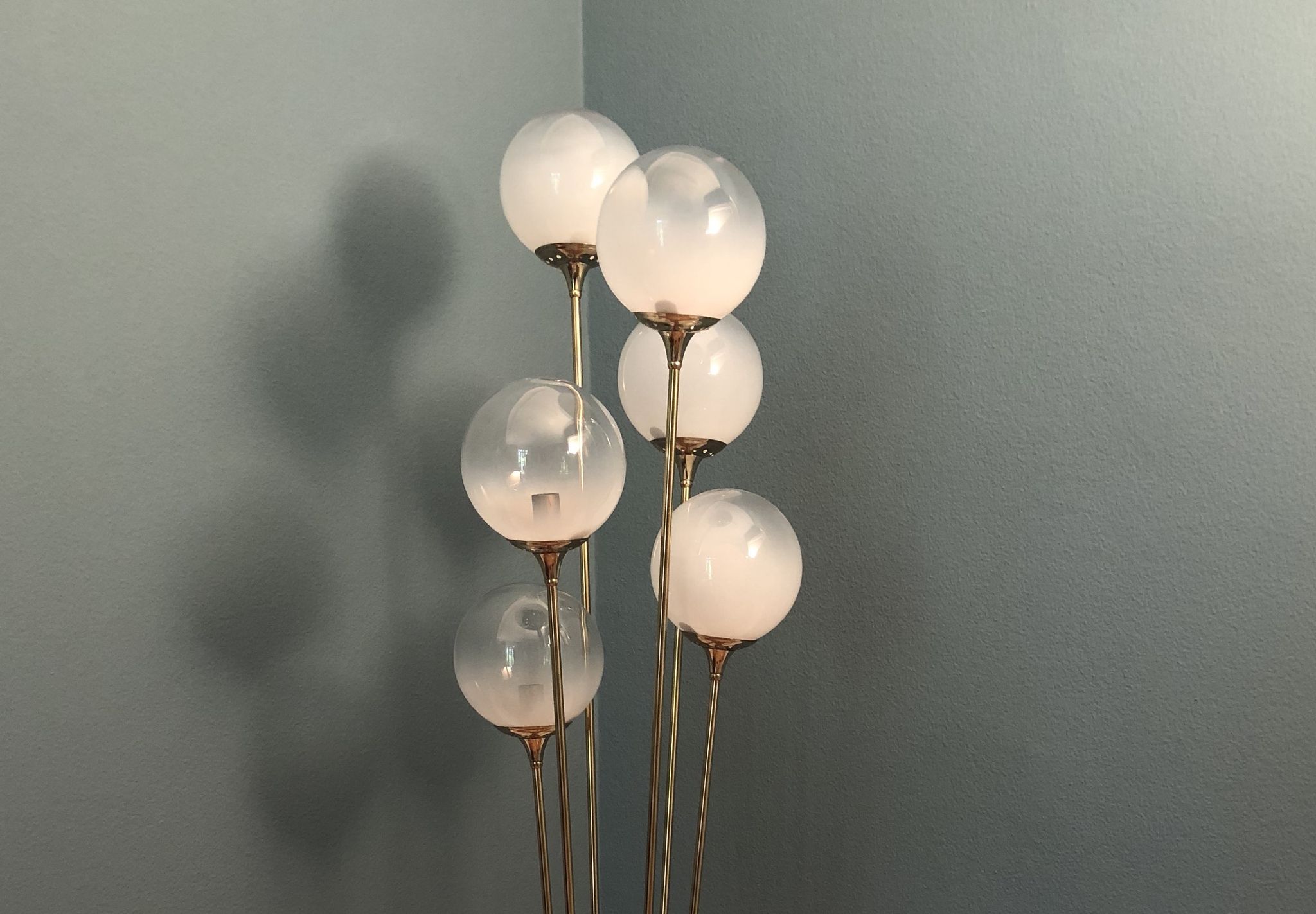 Italian Alberello brass & murano floor lamp