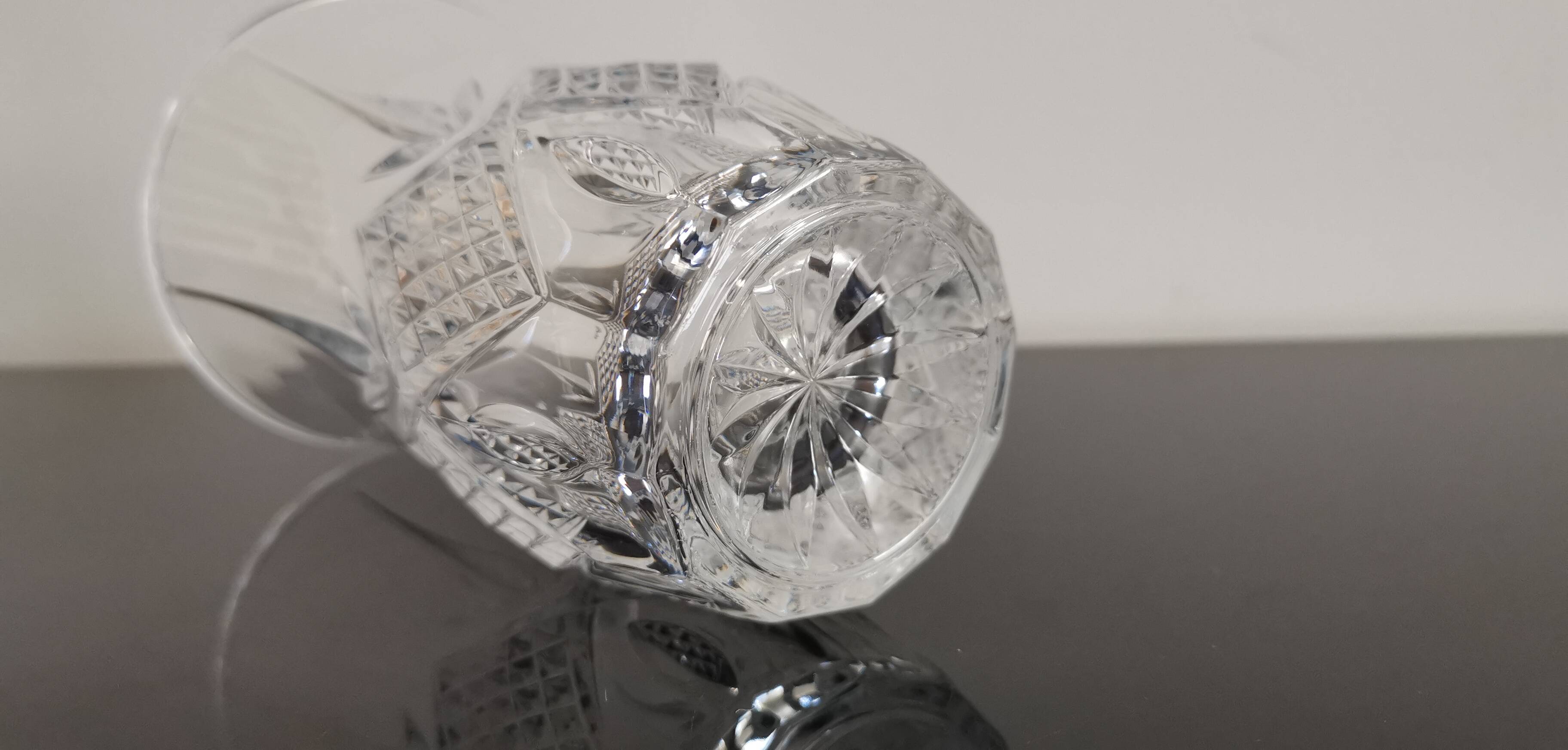 Lorraine cast crystal cylindrical vase with flared neck