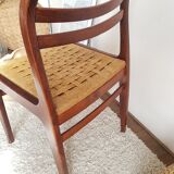 Pair of Scandinavian chairs in braided rope-circa 1960