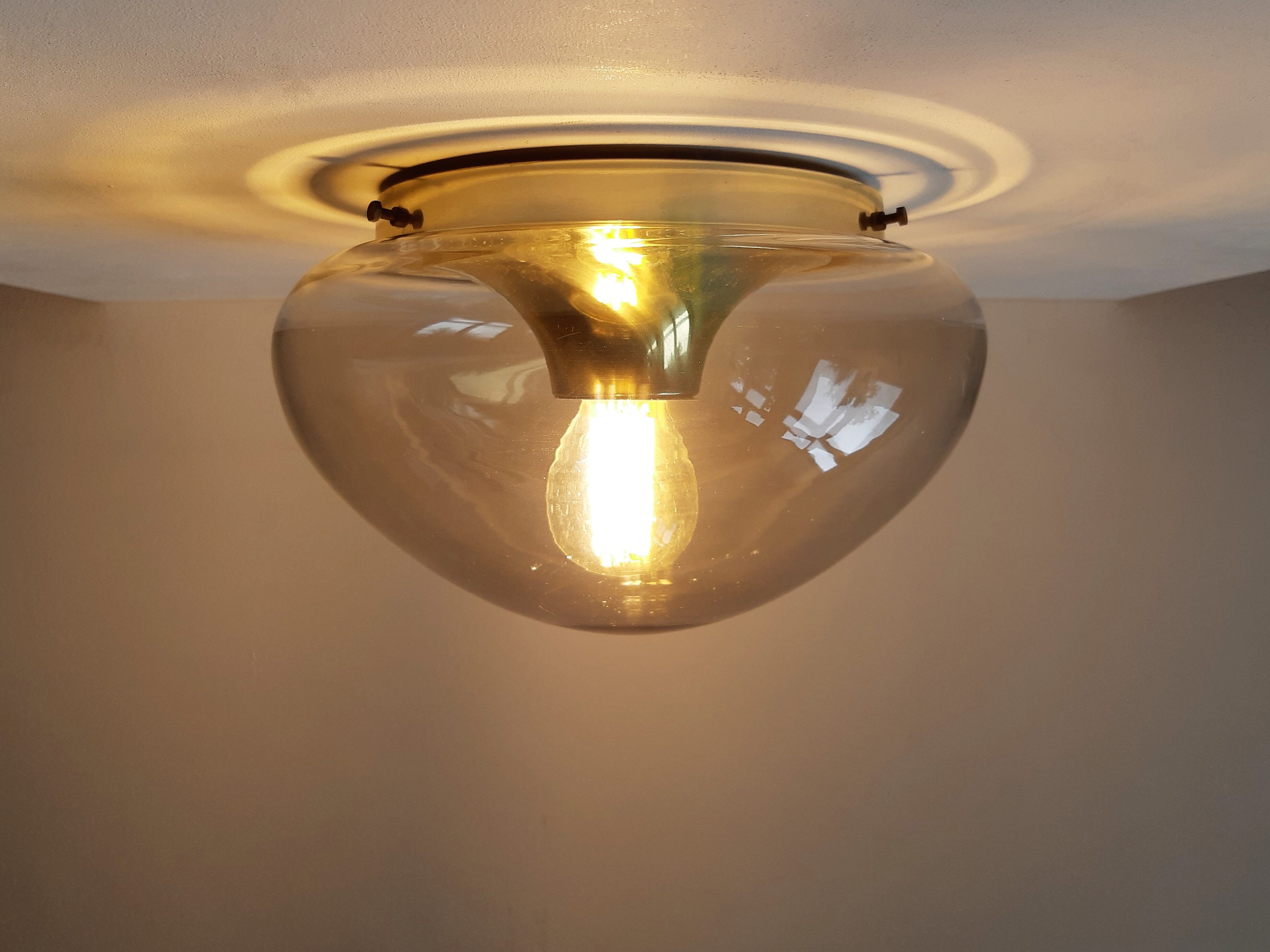Glass ceiling lamp by Dijkstra Lamps, The Netherlands 1960's/1970's