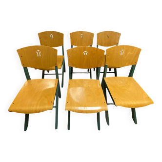 Chaises de salle à manger vintage en hêtre de Baumann