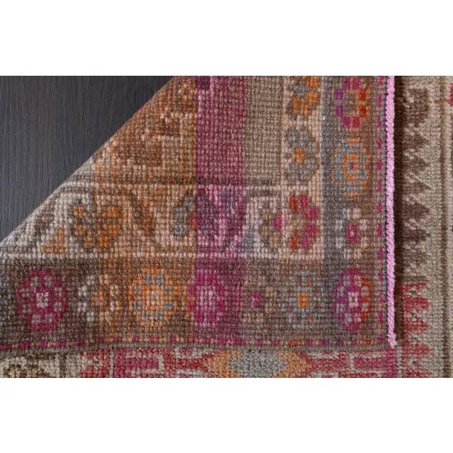 1970s Vintage Turkish Hand-Knotted Wool Cotton Red Runner Rug 82x334