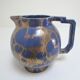 Art Deco ceramic pitcher enamel blue and gold by Lucien Brisdoux 1930s