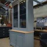 Bookcase sideboard with 2 bodies in gray patinated fir