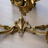 Large italian console in gilded wood in louis xv style, late 19th century, l 158 cm