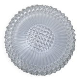 Round and high ceiling lamp, glass from the 50s, vintage.