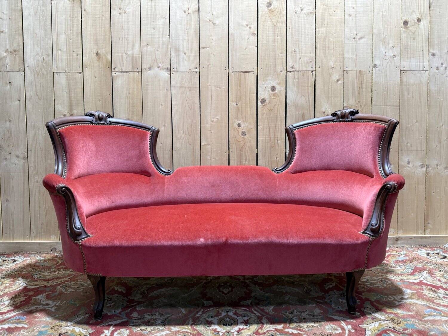 Sofa / Confidant – Louis-Philippe style, Napoleonic III era – Mahogany m