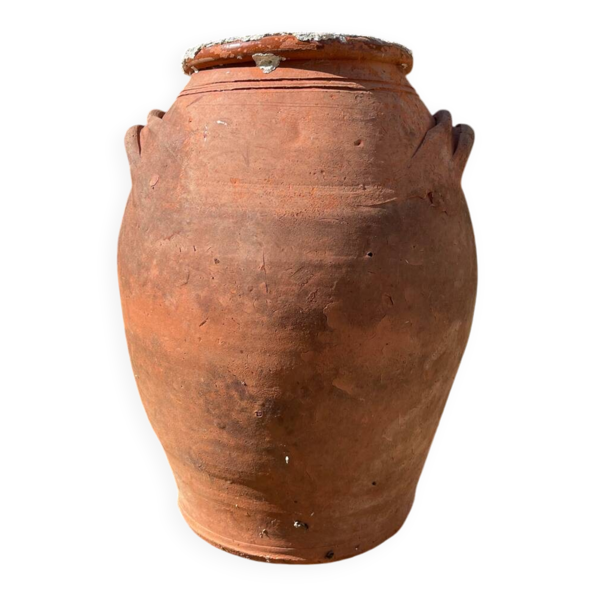Ancient terracotta pottery jar