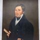 Signed painting, portrait of a gentleman with a book and an earring: 19th century