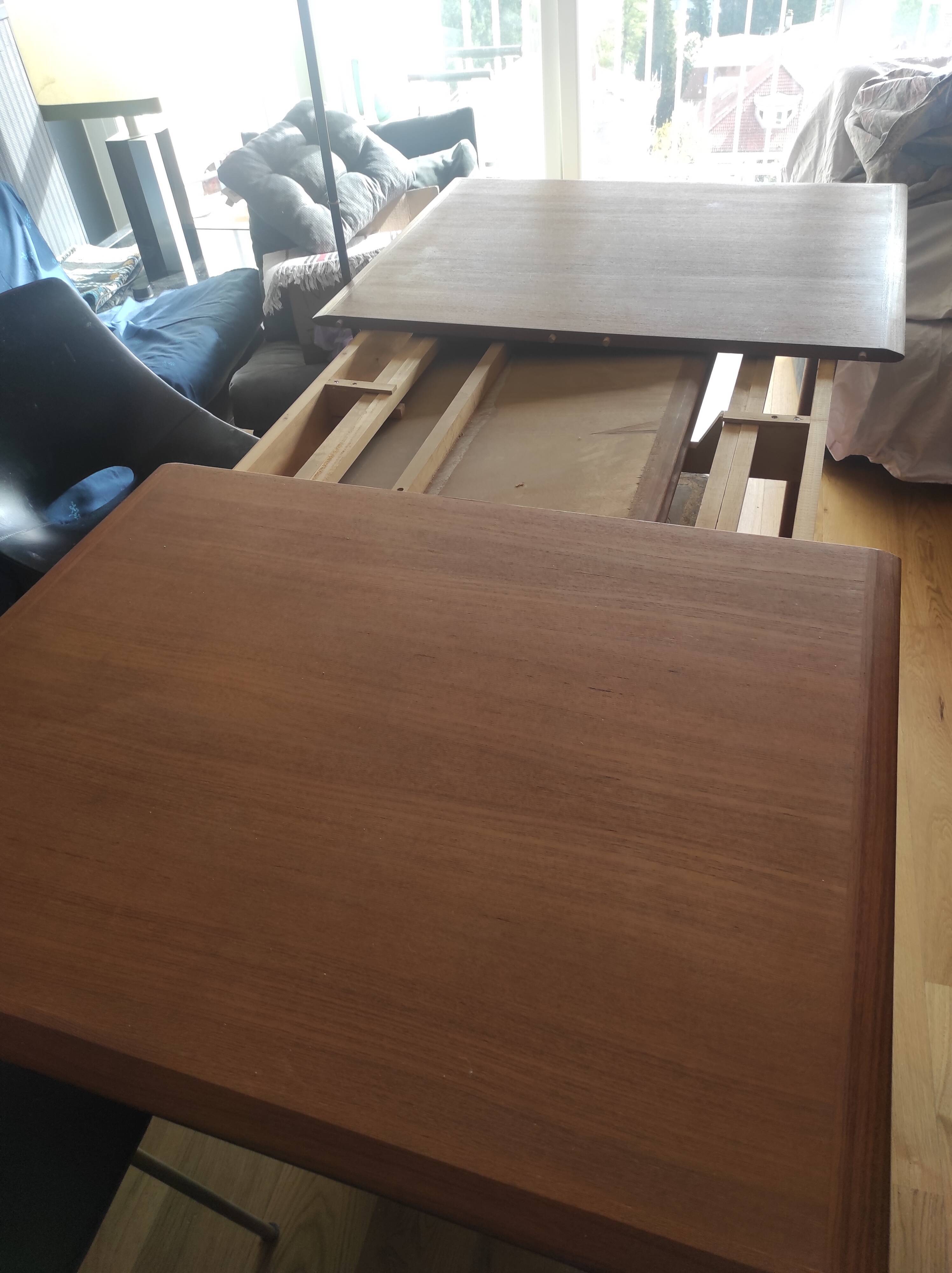 Solid teak table Roche Bobois