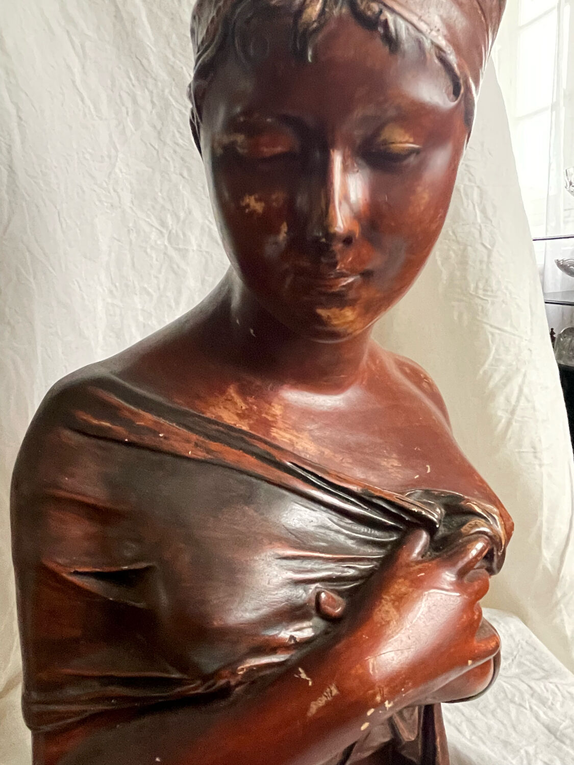 Bust of the Recamier in painted plaster