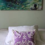 Hand-embroidered cushion