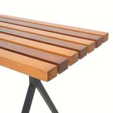 Metal and wood bench, 1950s