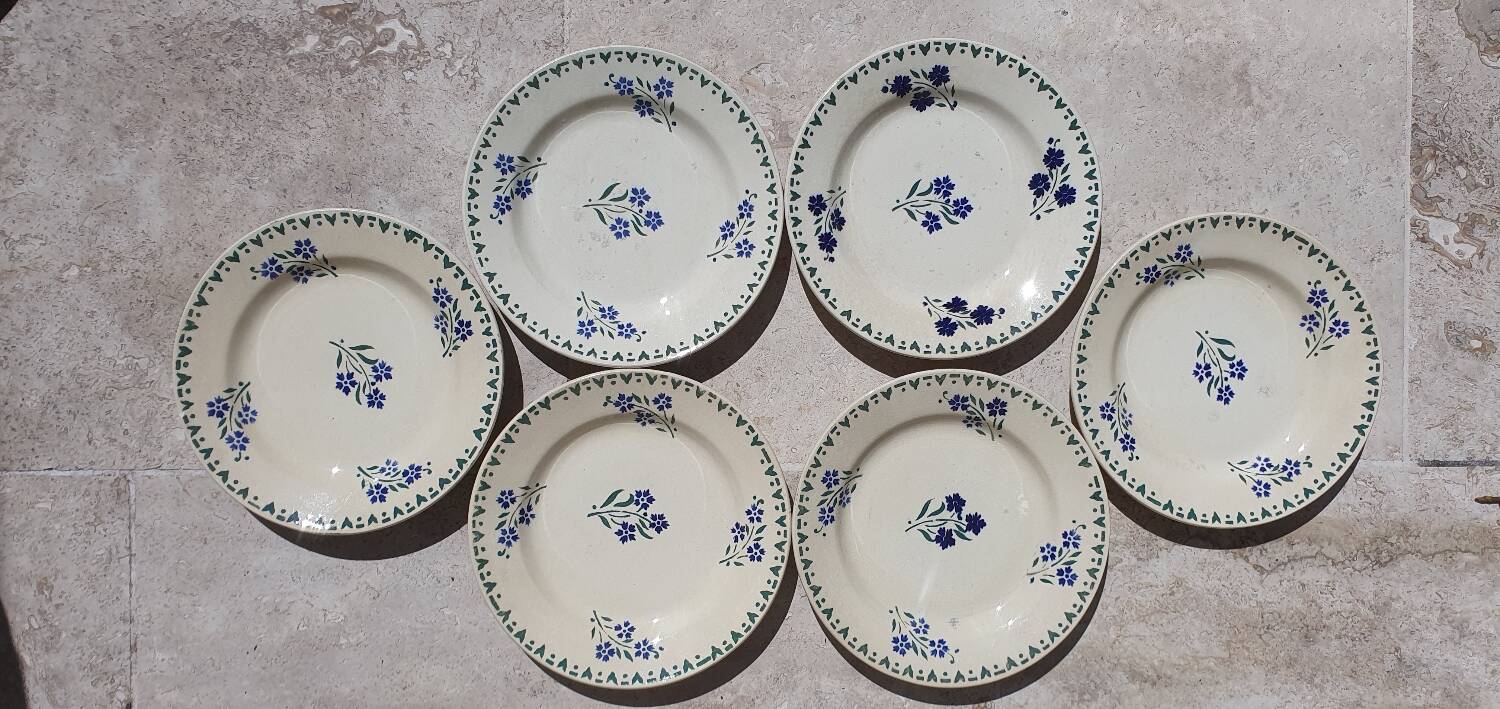 6 assiettes plates Gien